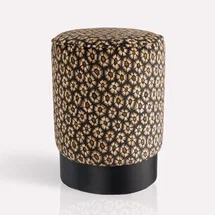 Online Designer Bedroom Thanda Tortoise Silver Velvet Pouffe