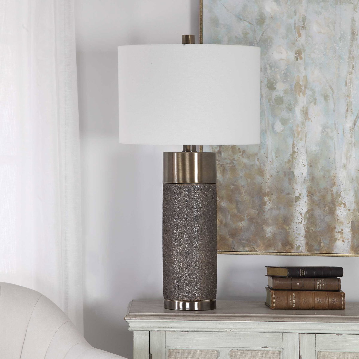 Brannock Bronze Table Lamp, by Uttermost, 17" width x 31.5" height x 17" depth View 4