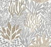 Coral Leaves Taupe & Black Wallpaper thumbnail 0