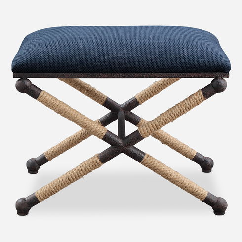 Firth Small Navy Fabric Bench
