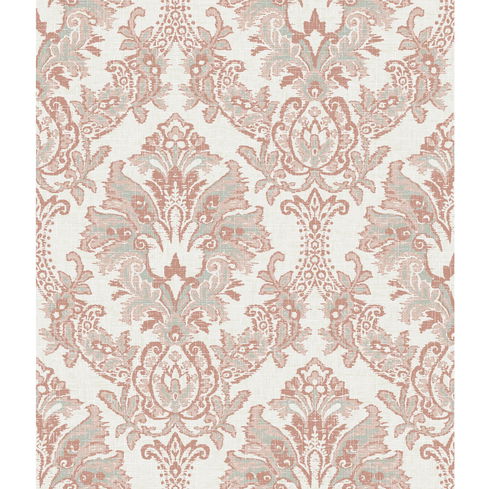Bold Brocade Tan & Grey Wallpaper