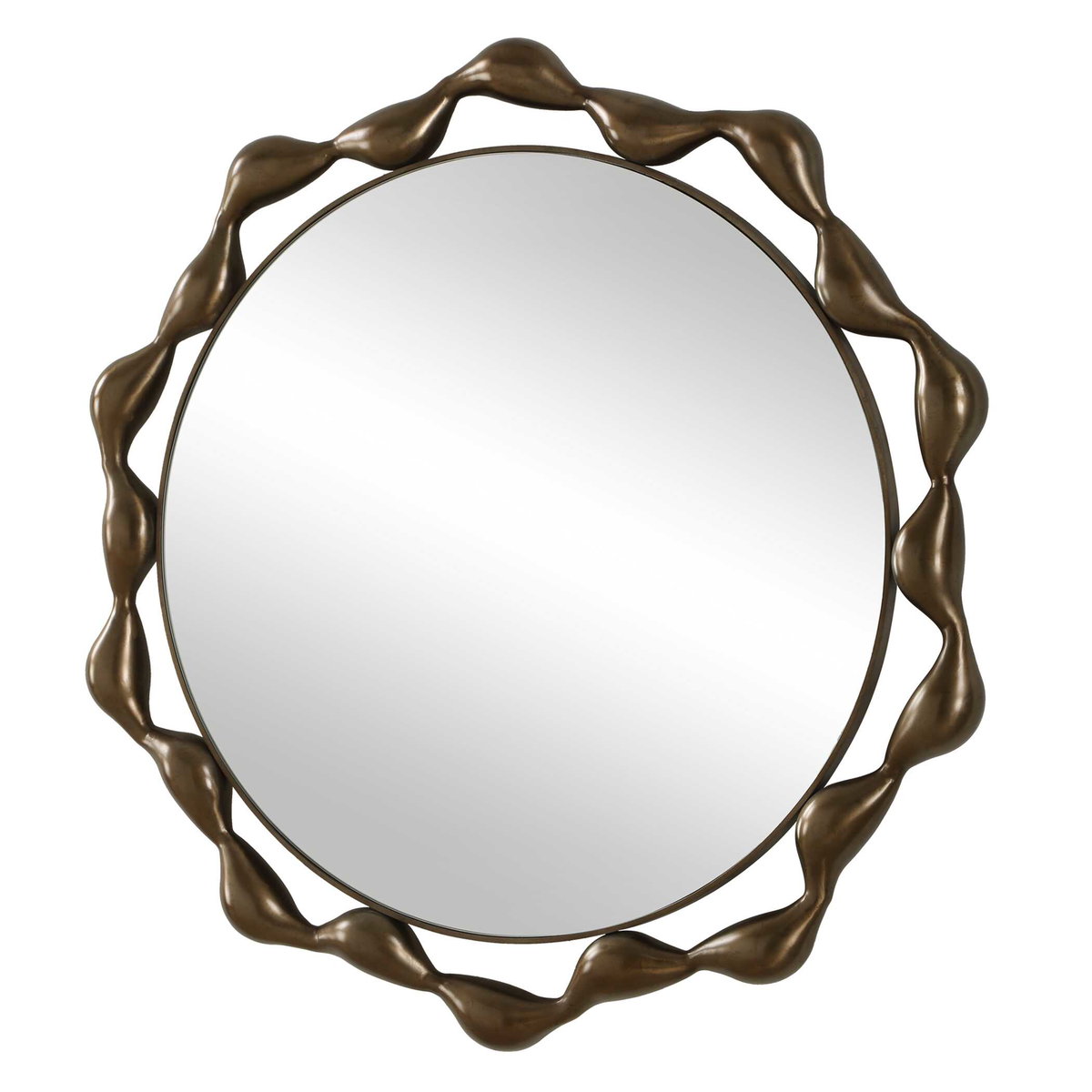Remolino Round Bronze Mirror, by Uttermost, 36" width x 36" height x 2.5" depth View 4