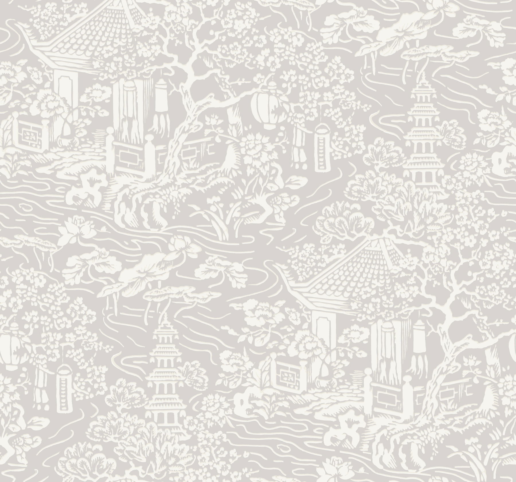 Chinoiserie Grey Wallpaper large image 