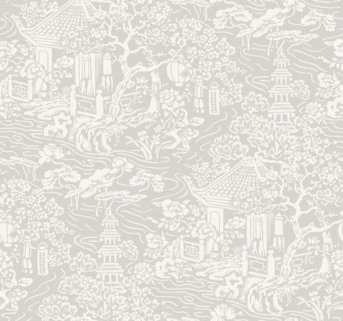 Chinoiserie Grey Wallpaper