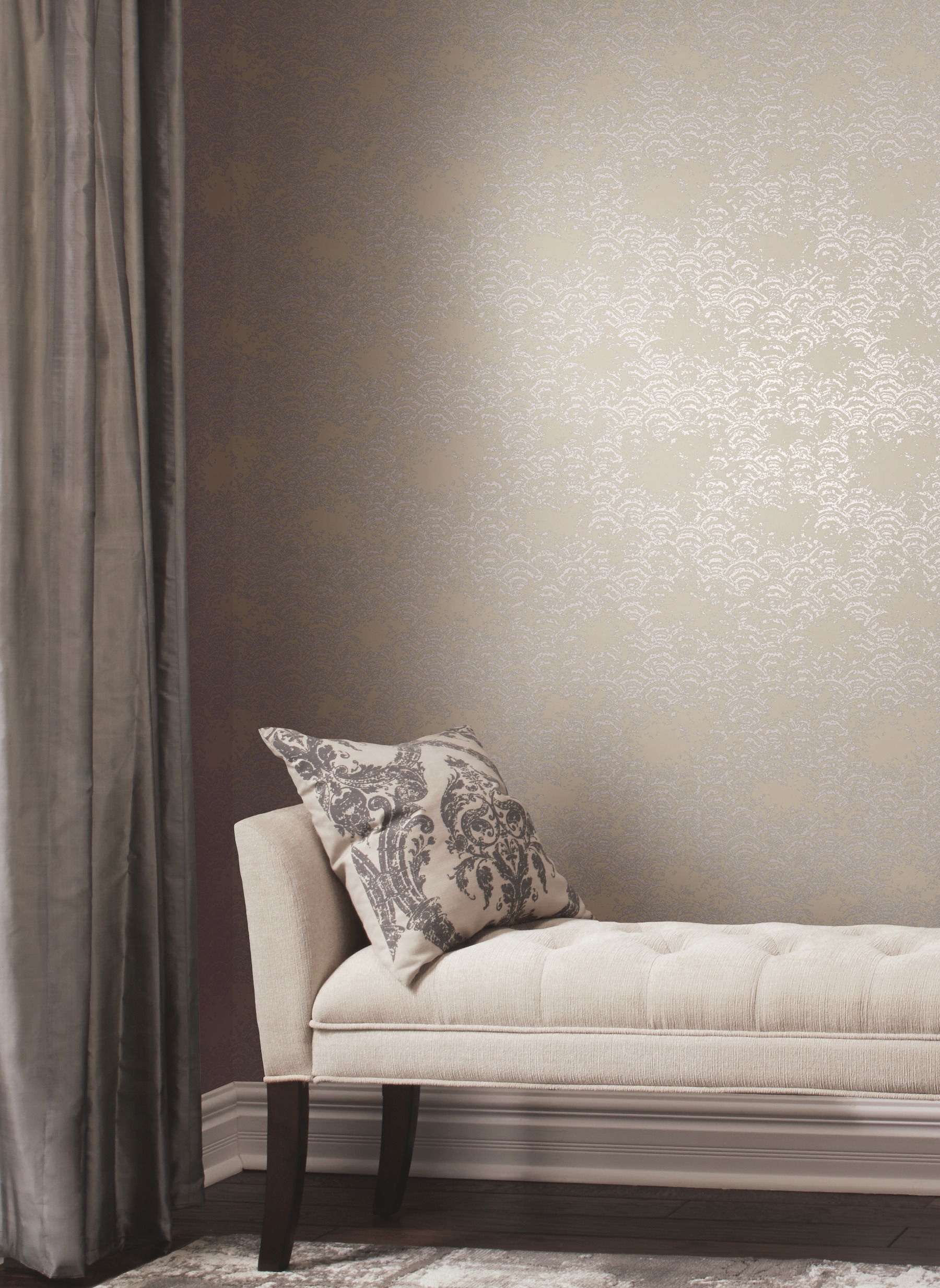 Eclipse Khaki & Silver Wallpaper large image 