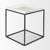 Nathan II 18' x 20' Square Top White Marble and Black Metal End/Side Table, Side & End Table by Mercana, 18" length x 18" width x 20" height thumbnail 8