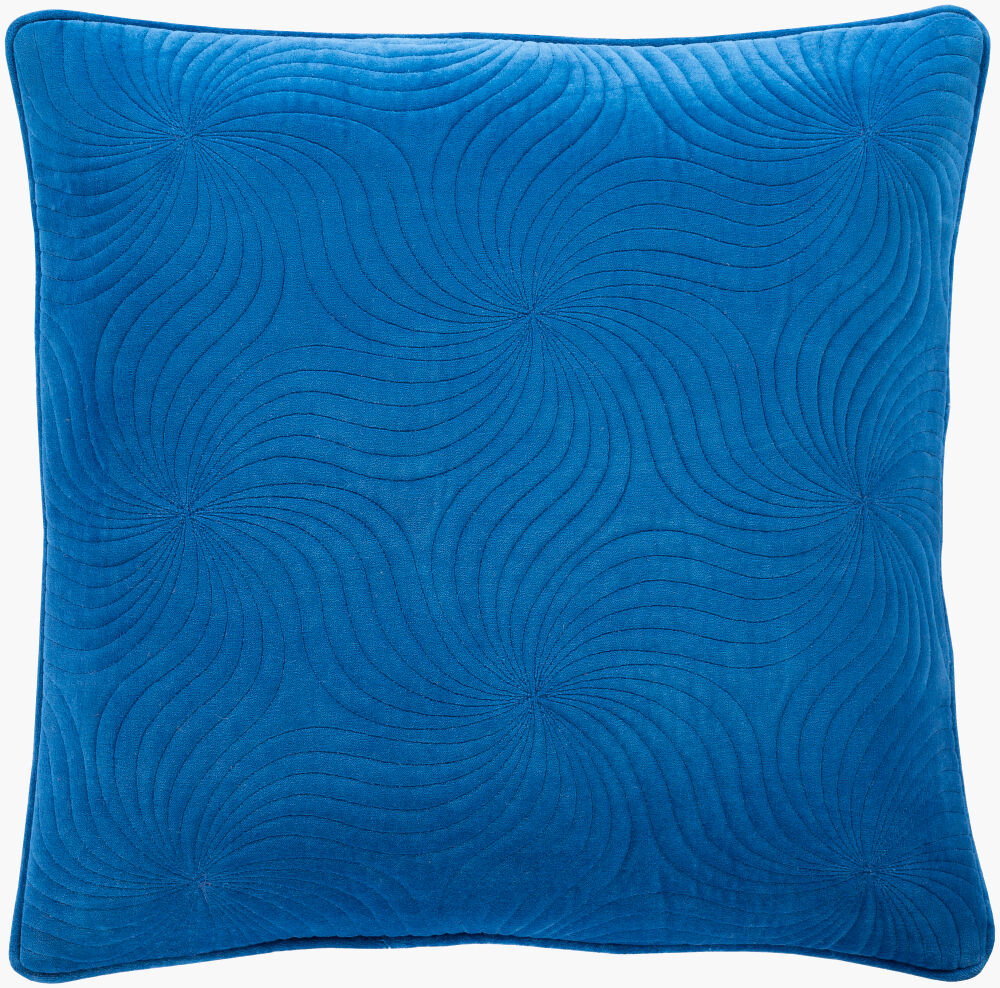 Quilted Cotton Velvet Accent Pillow, Decorative Pillow by Surya, 18" length x 18" width