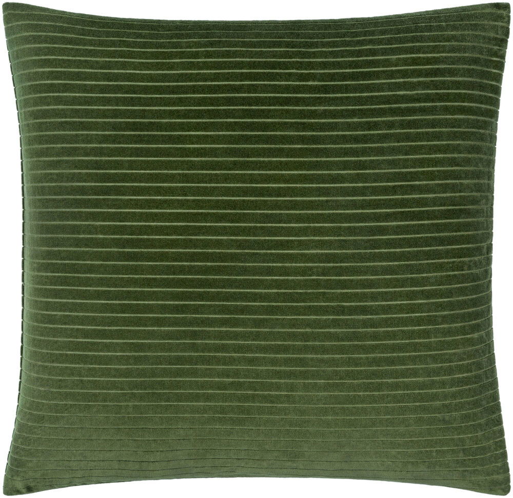 Cotton Velvet Stripes Accent Pillow, Decorative Pillow by Surya, 18" length x 18" width