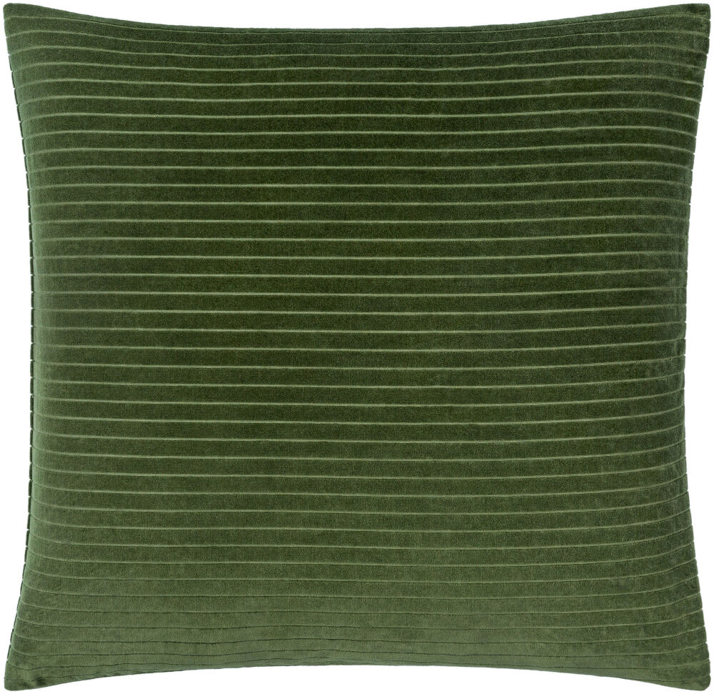 Cotton Velvet Stripes Accent Pillow, Decorative Pillow by Surya, 22" length x 22" width