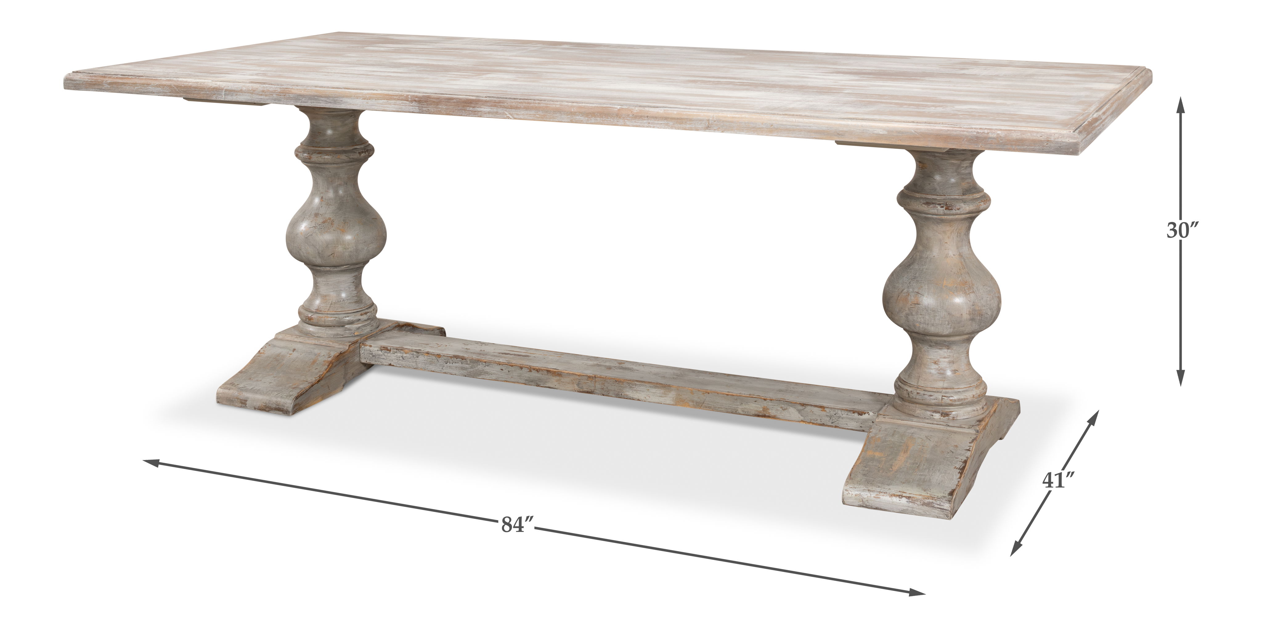 Lionisio Trestle Table, Grey Oak large image 