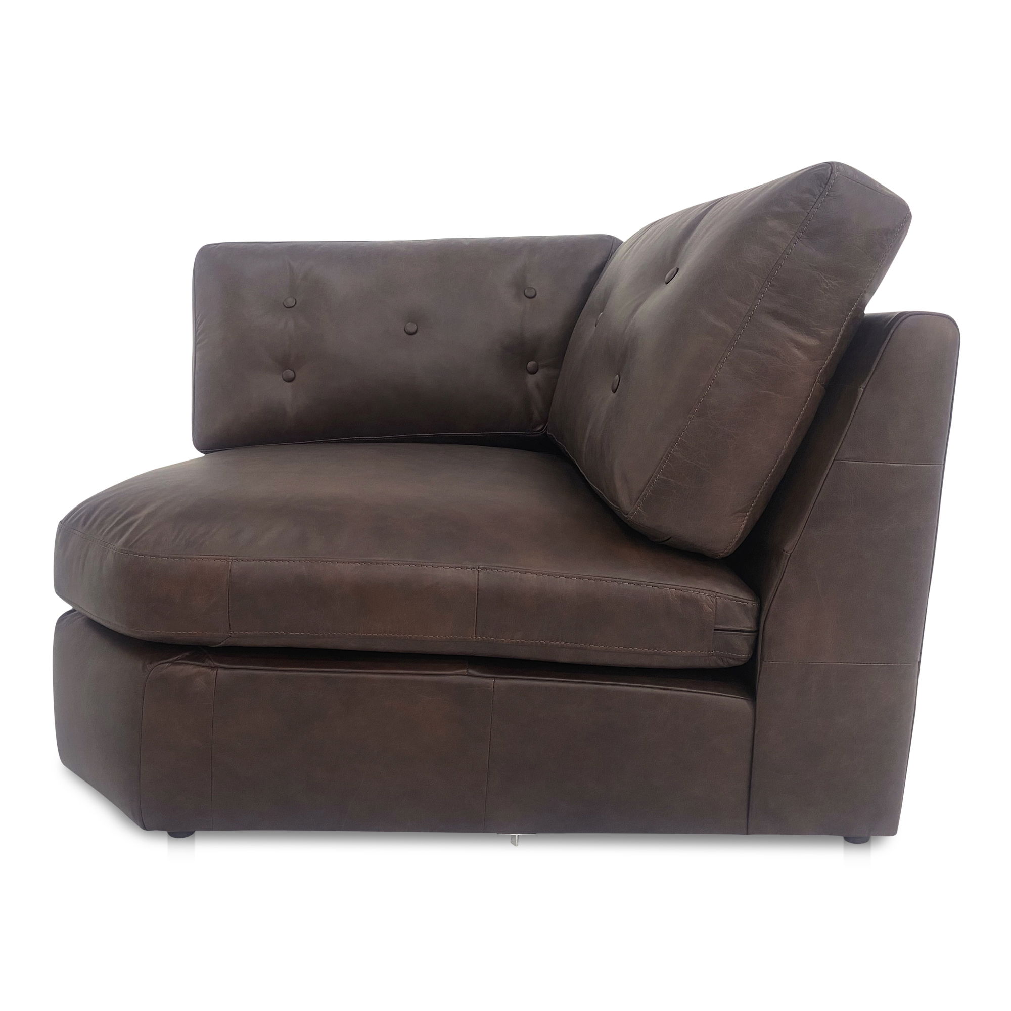 Thurlow Corner Chair Espresso Brown Leather large image 