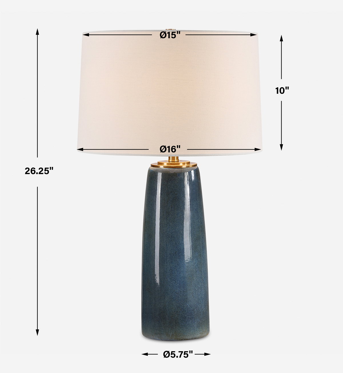 Submerged Deep Blue Table Lamp, by Uttermost, 1'4" width x 2'2.25" height x 1'4" depth View 3