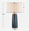 Submerged Deep Blue Table Lamp, by Uttermost, 16" width x 26.25" height x 16" depth thumbnail 3