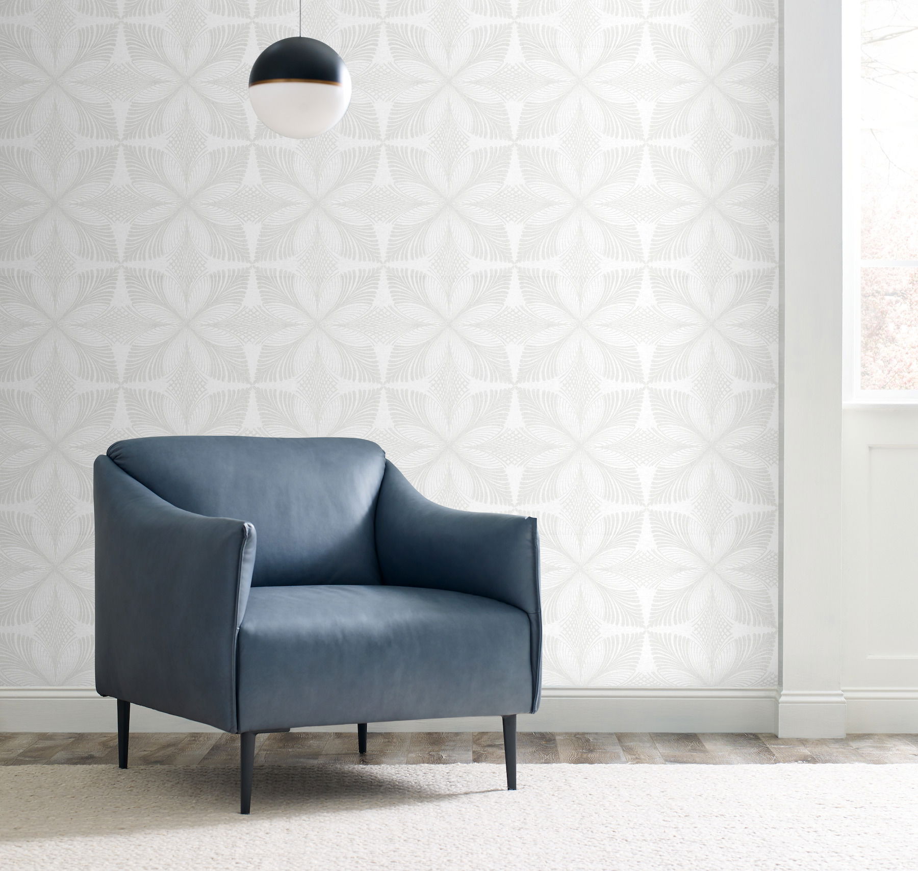 Roulettes Lily White & Cream Wallpaper large image 