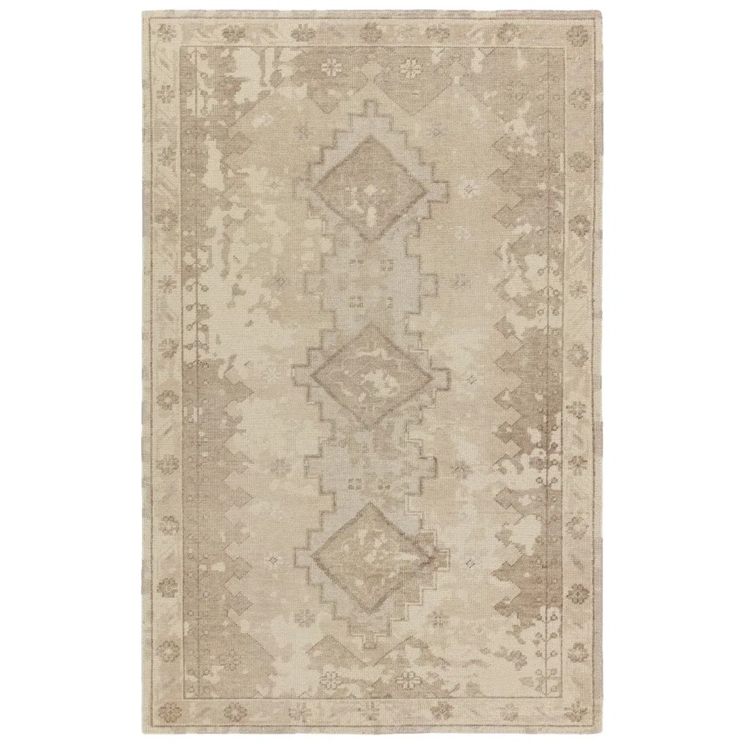 Jaipur Living Pathos Hand-Knotted Medallion Taupe/ Cream Area Rug (9'X13') large image 
