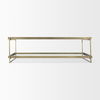Trey  Gold Metal with Glass Coffee table, by Mercana, 56" length x 32" width x 17" height thumbnail 5