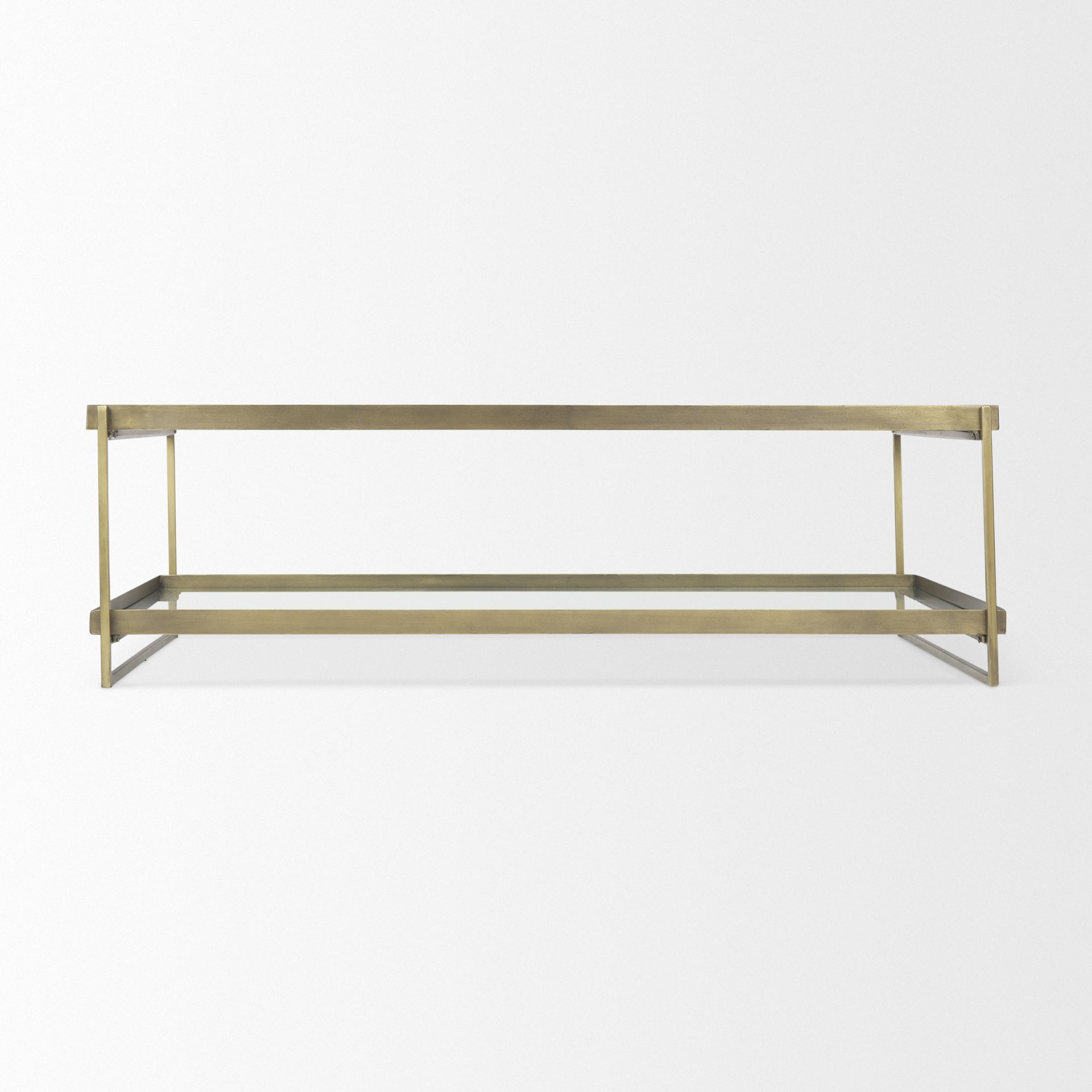 Trey  Gold Metal with Glass Coffee table large image 