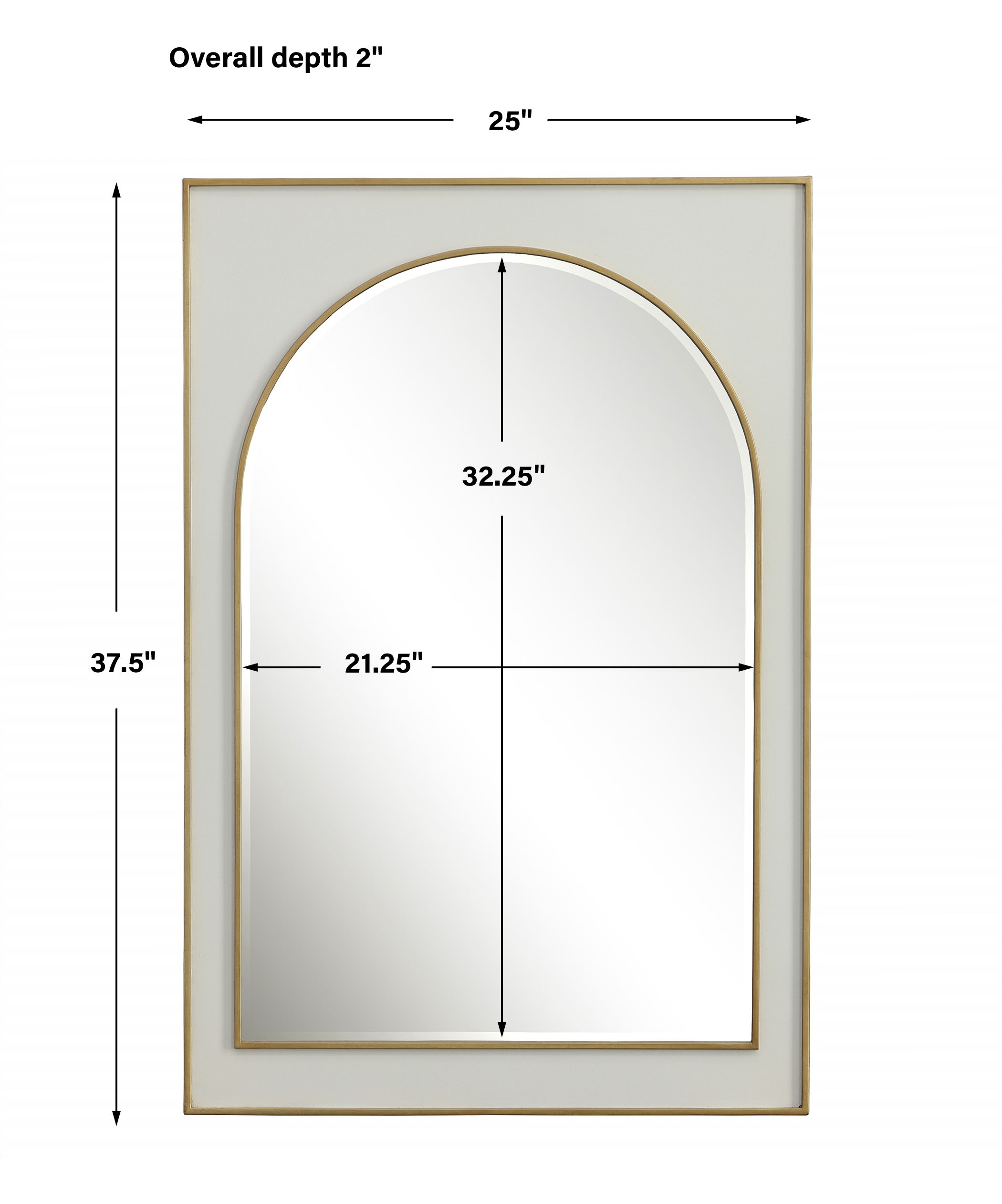 Crisanta Gloss White Arch Mirror large image 