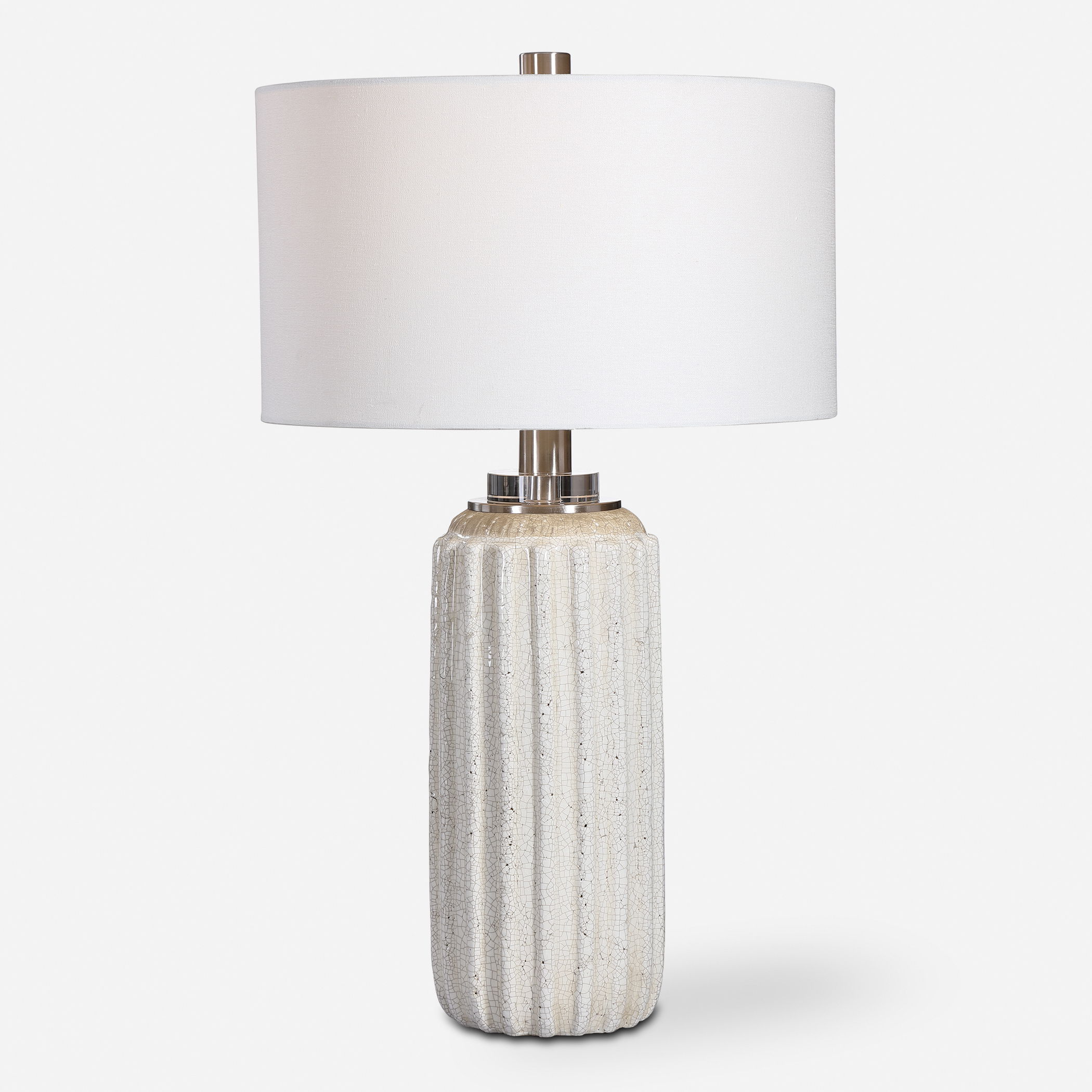 Azariah White Crackle Table Lamp large image 