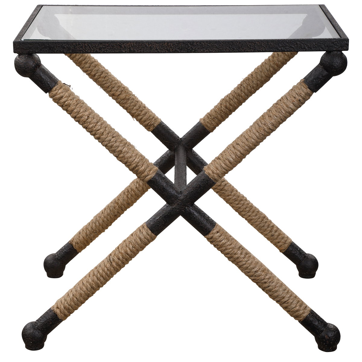 Braddock Coastal Accent Table, Side & End Table by Uttermost, 16.5" width x 22" height x 22" depth View 1