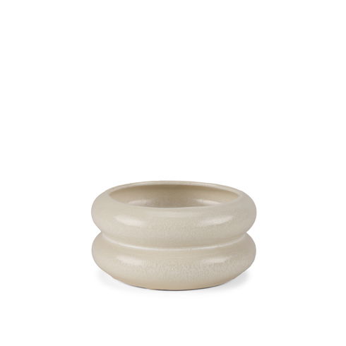 Twyla Short Cream Glazed Ring Pot