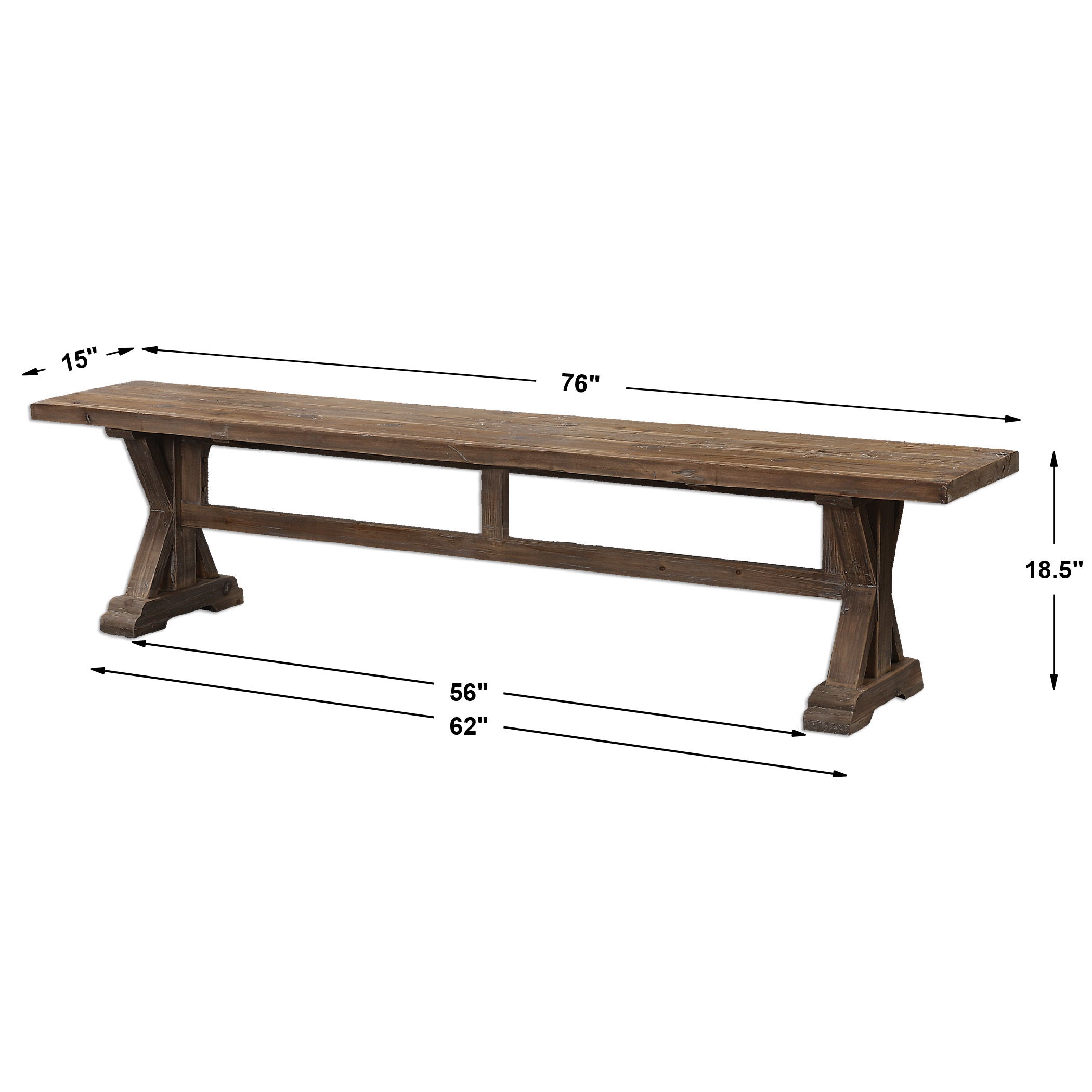 Stratford Salvaged Wood Bench large image 
