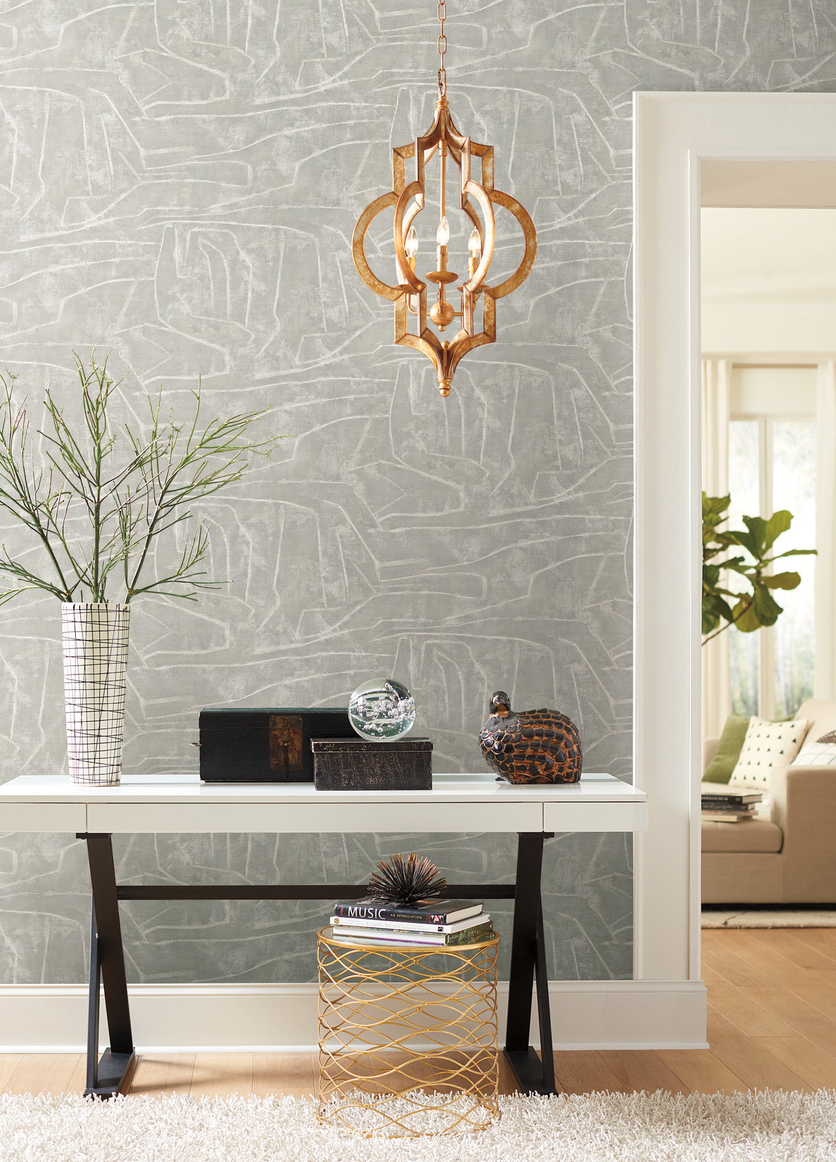 Urban Chalk Grey Peel & Stick Wallpaper, by York Wall, 20' length x 1'8.5" width x 0.02" depth View 4