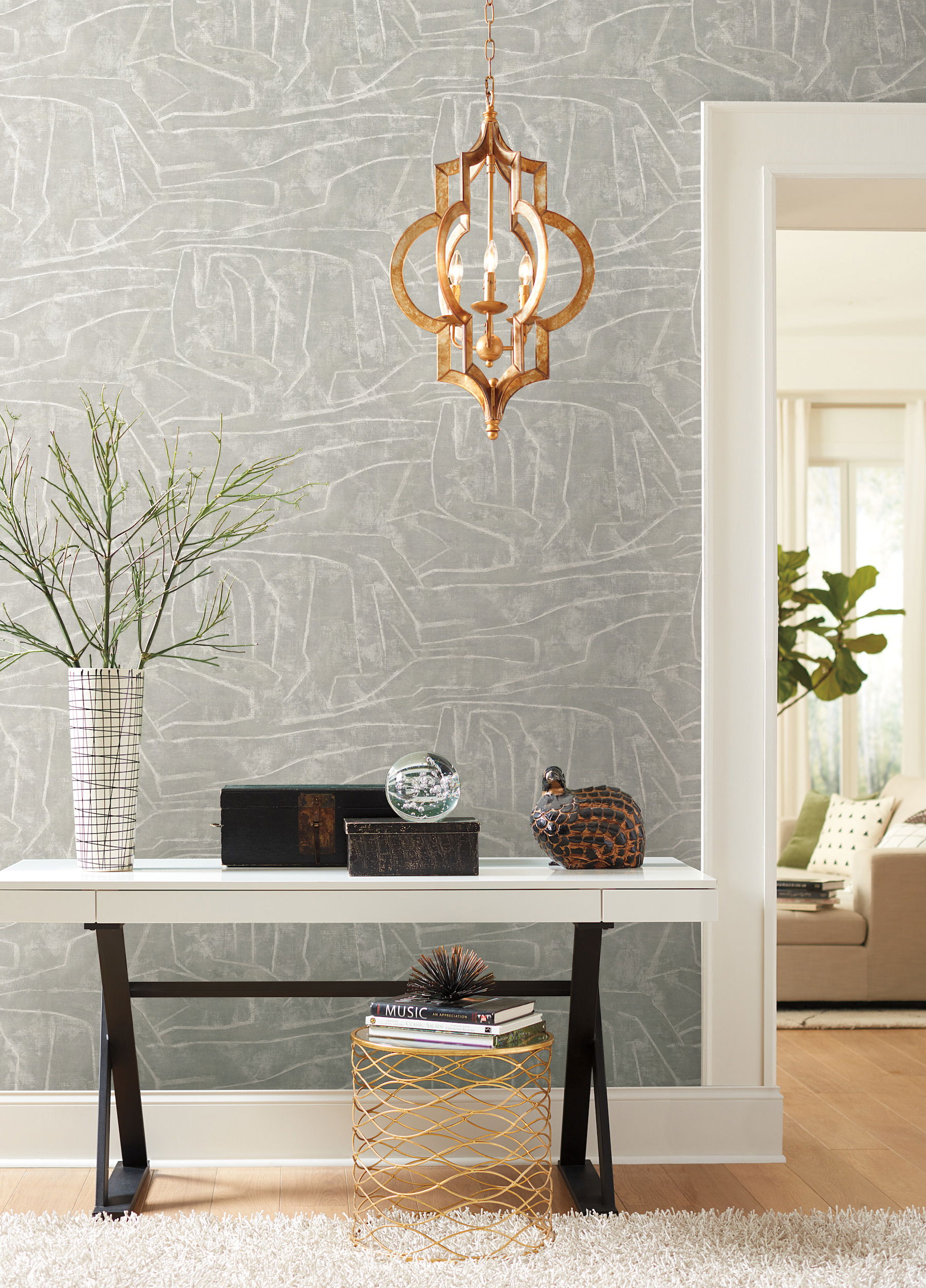 Urban Chalk Grey Peel & Stick Wallpaper large image 