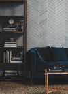 Atelier Herringbone Light Grey Wallpaper thumbnail 1