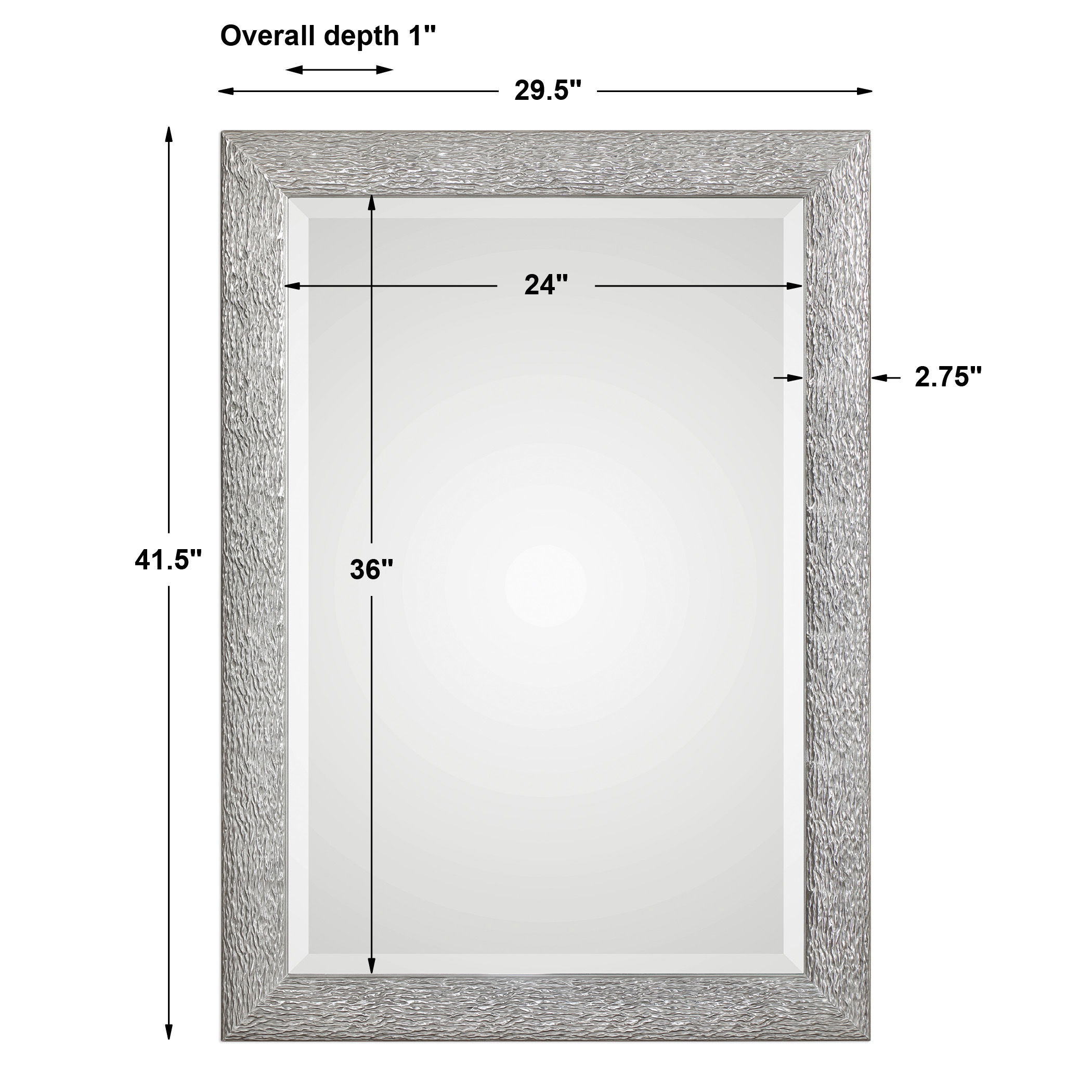 Mossley Metallic Silver Mirror large image 