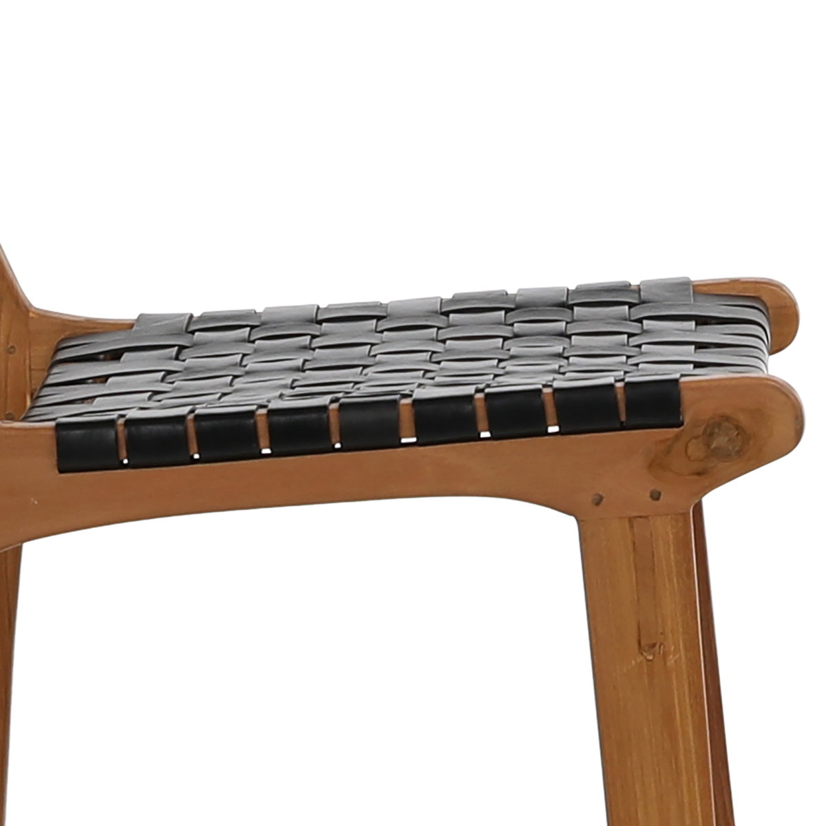 Dale Counter Stool Black Leather Nat Frame, Counter & Bar Stool by Dovetail, 20.27" width x 41" height x 22.83" depth View 5