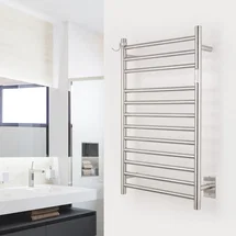 Online Designer Bathroom 12 Bars Straight Electric Towel Warmer Wall Mounted 3 Working Modes HR020B051