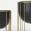 Danica Set of 2 Matte Black Metal Plant Stands, Planter by Mercana, 10.43" length x 10.43" width x 25.39" height thumbnail 8