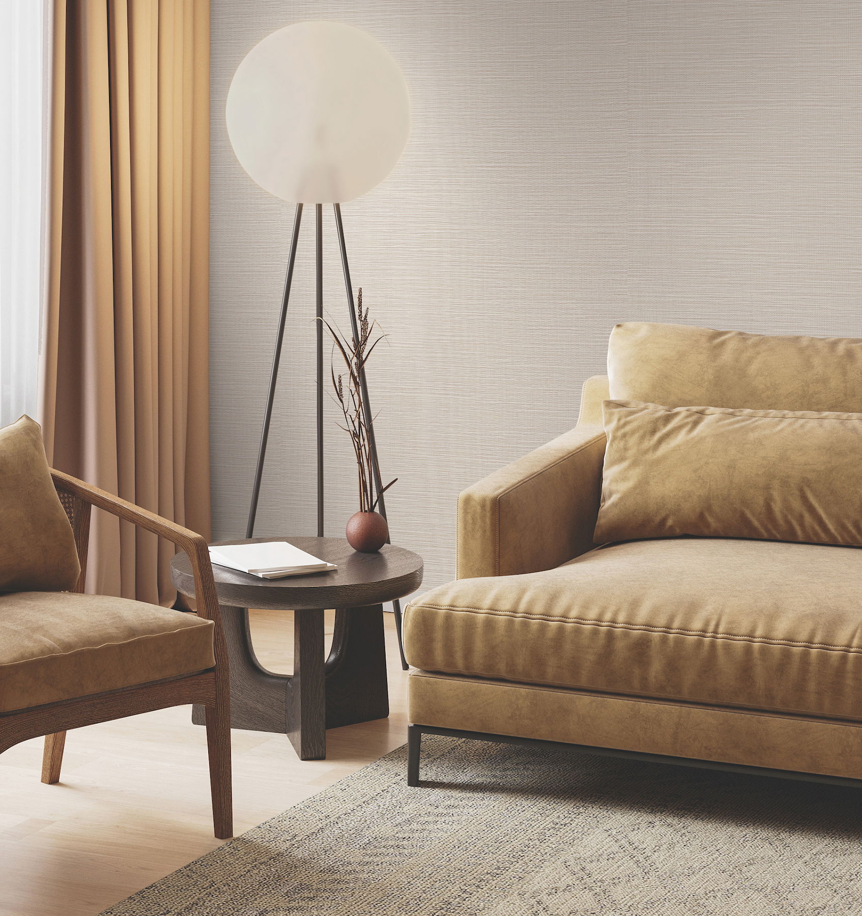 Horizon Paperweave Warm Neutral Wallpaper large image 