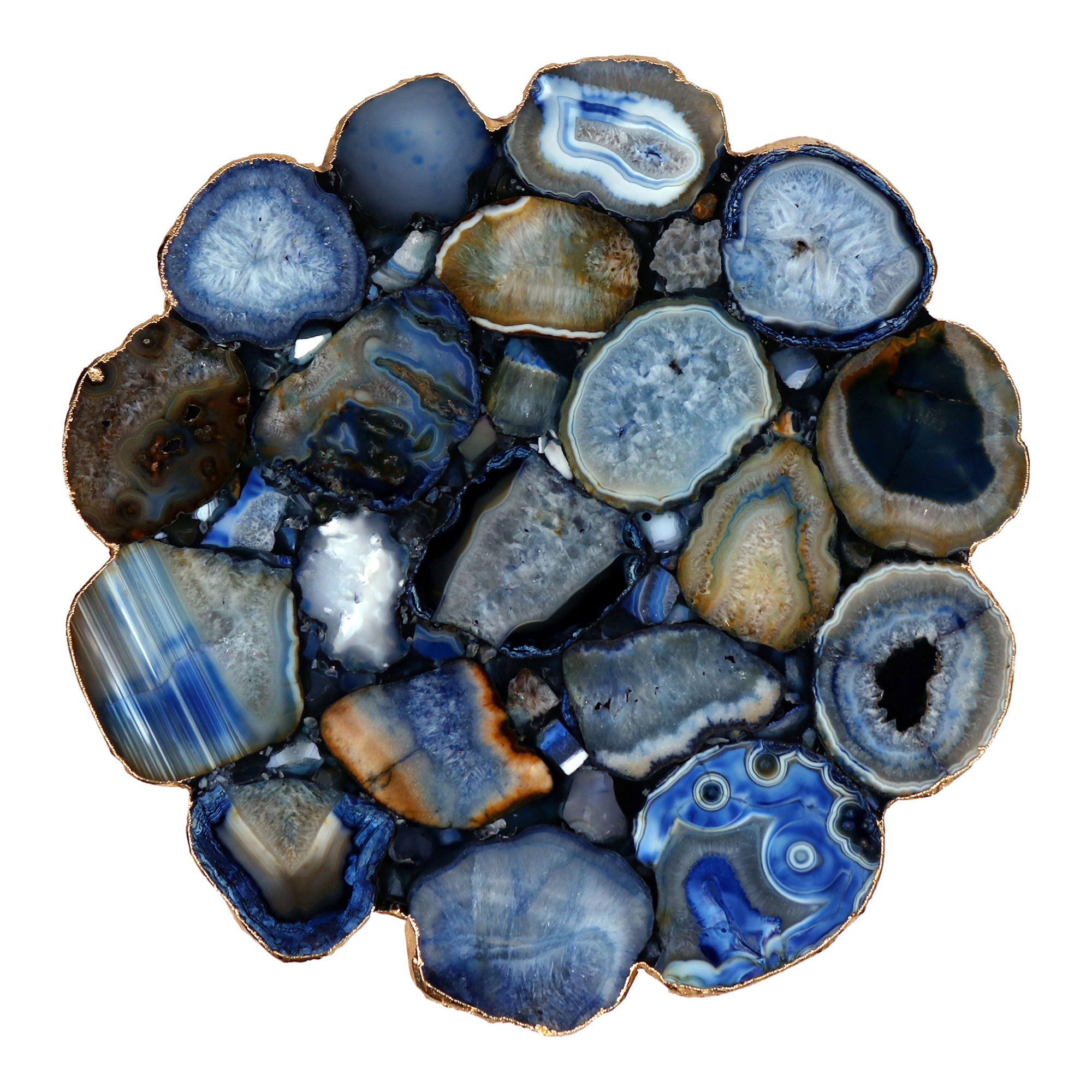 Azul Agate Accent Table Blue, Side & End Table by Moe's Home, 12" width x 21" height x 12" depth View 4