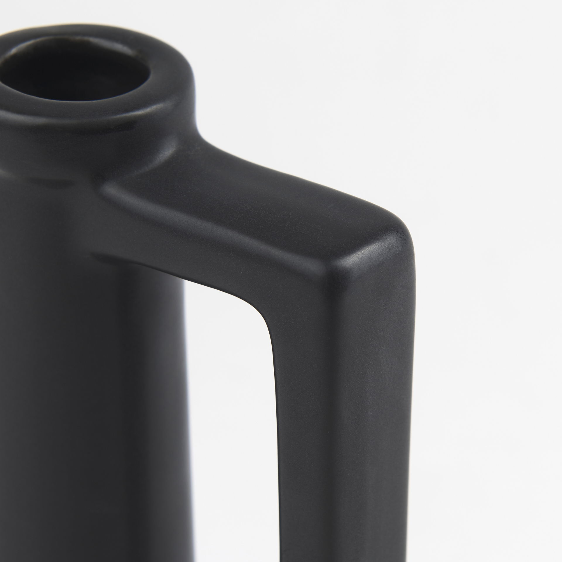 Burton 10.8H Small Matte Black Ceramic Jug Vase large image 