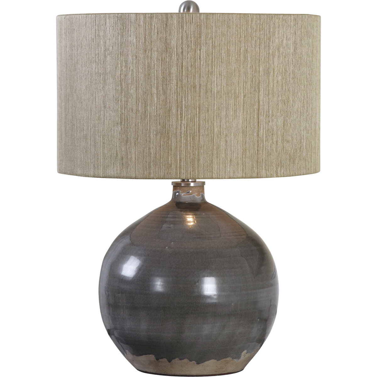 Vardenis Gray Ceramic Lamp, by Uttermost, 17" width x 24" height x 17" depth View 1