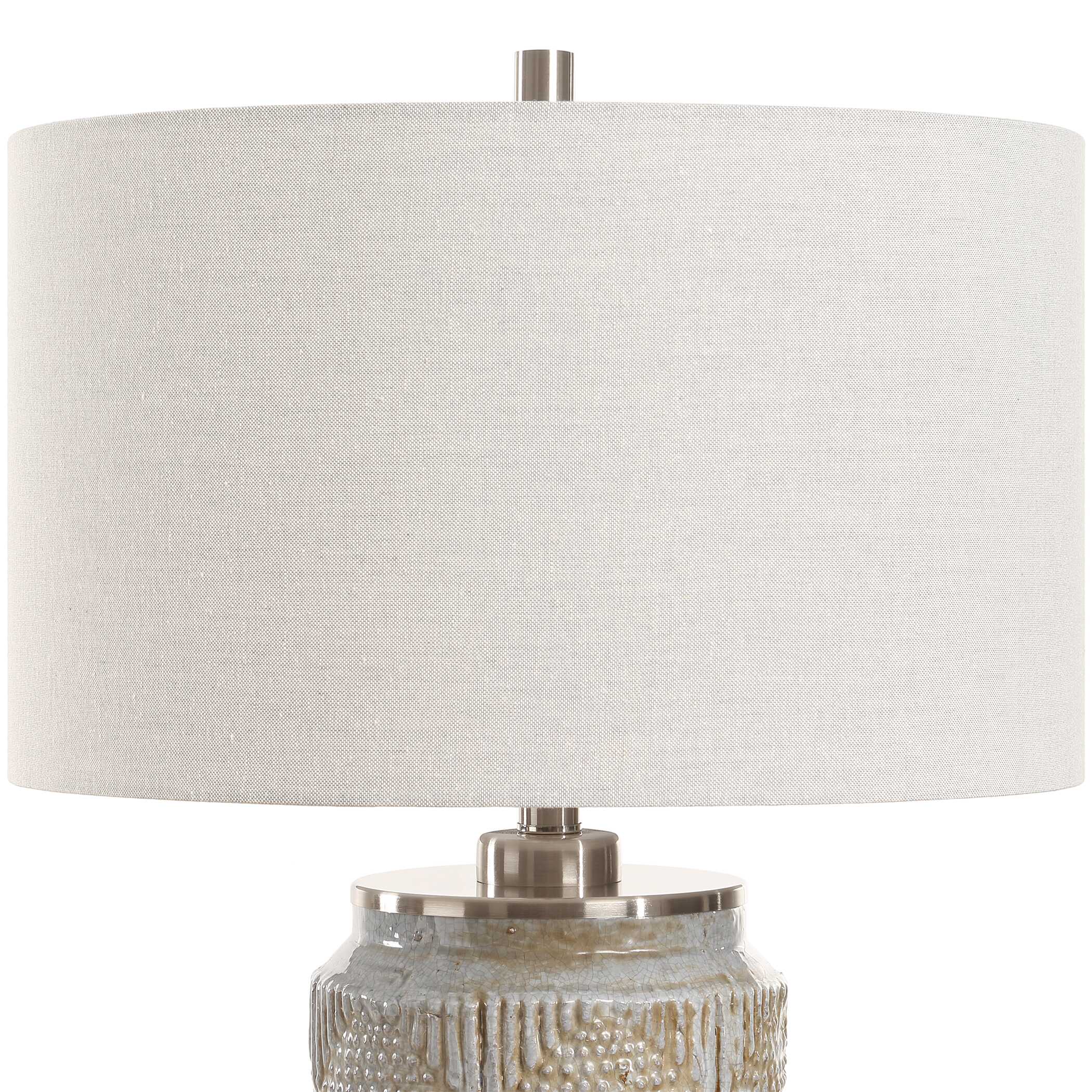 Graydon Gray Table Lamp, by Uttermost, 17" width x 24.5" height x 17" depth View 6