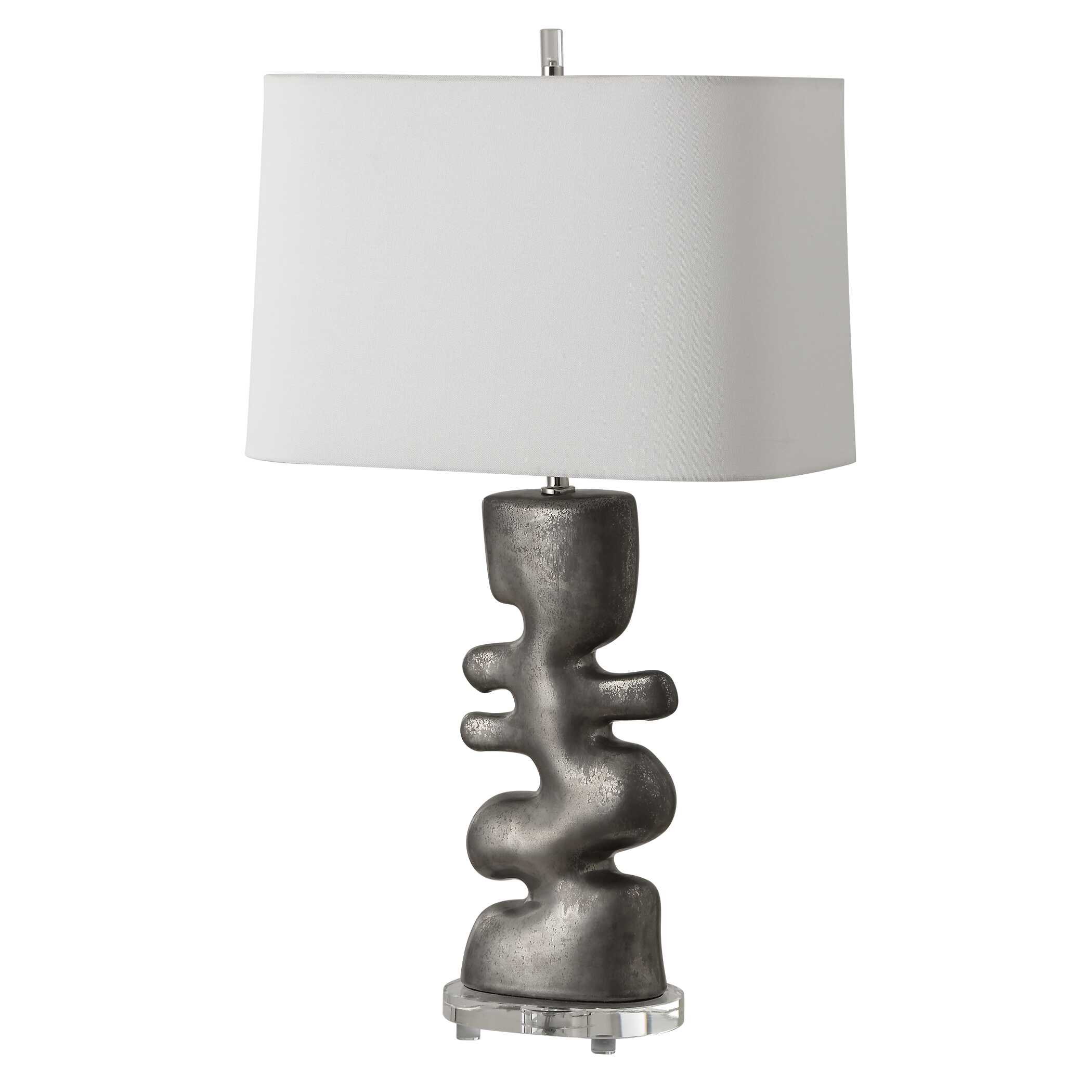Free Flowing Nickel Table Lamp, by Uttermost, 16" width x 28.5" height x 10.5" depth View 6