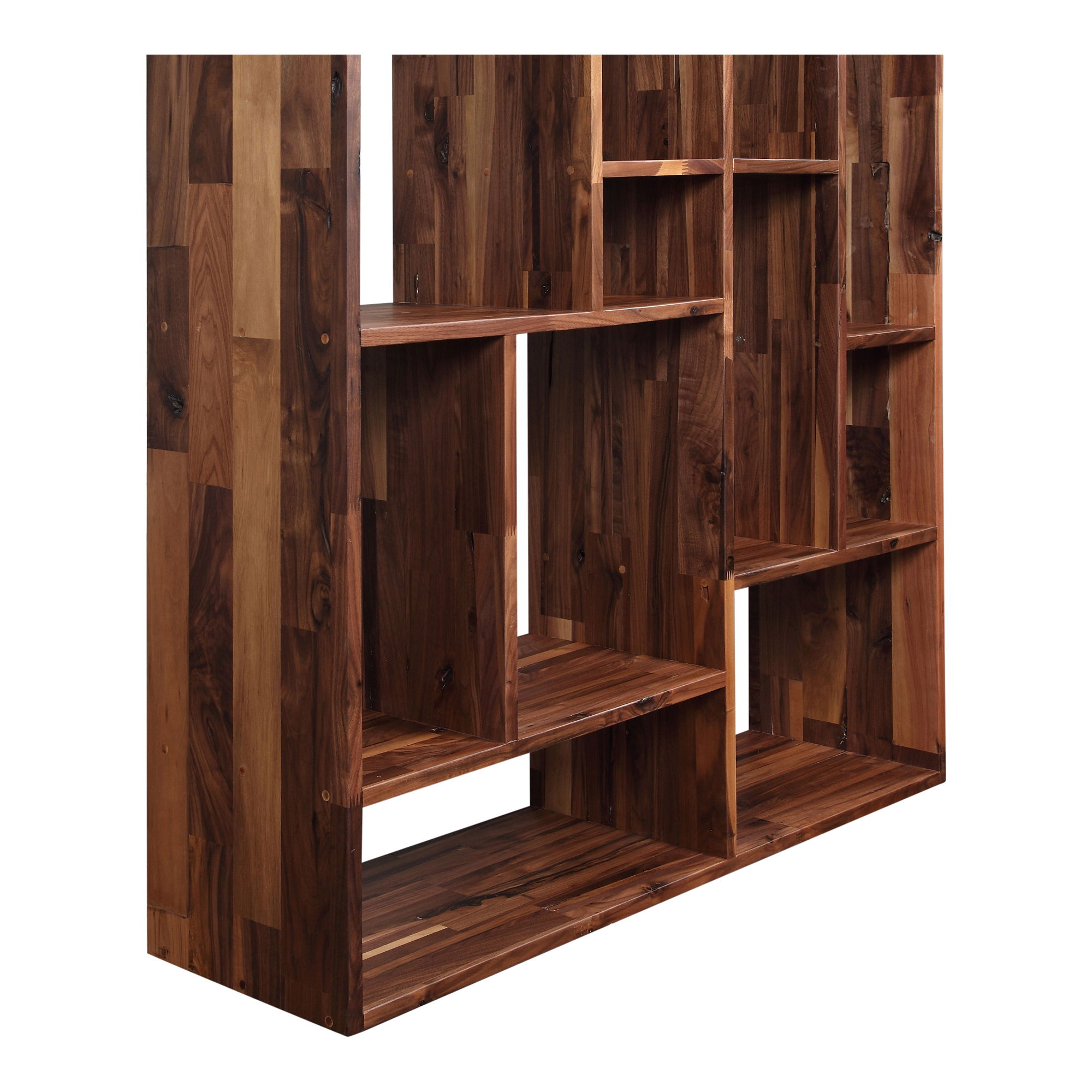 Redemption Shelf Walnut Brown, Shelving & Bookcase by Moe's Home, 41" width x 86" height x 12" depth View 3