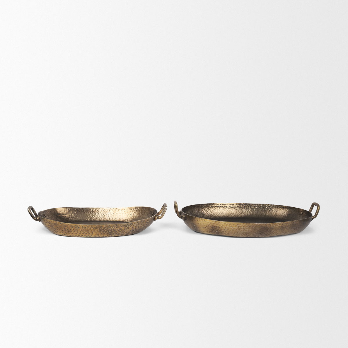 Pama Hammered Gold Metal Decorative Trays (Set of 2), by Mercana, 25" length x 15.5" width x 5.5" height View 4
