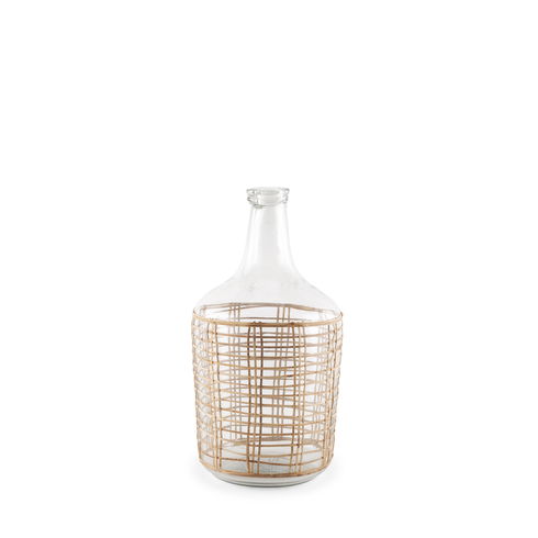 Troian Medium Rattan Wrapped Glass Bottle