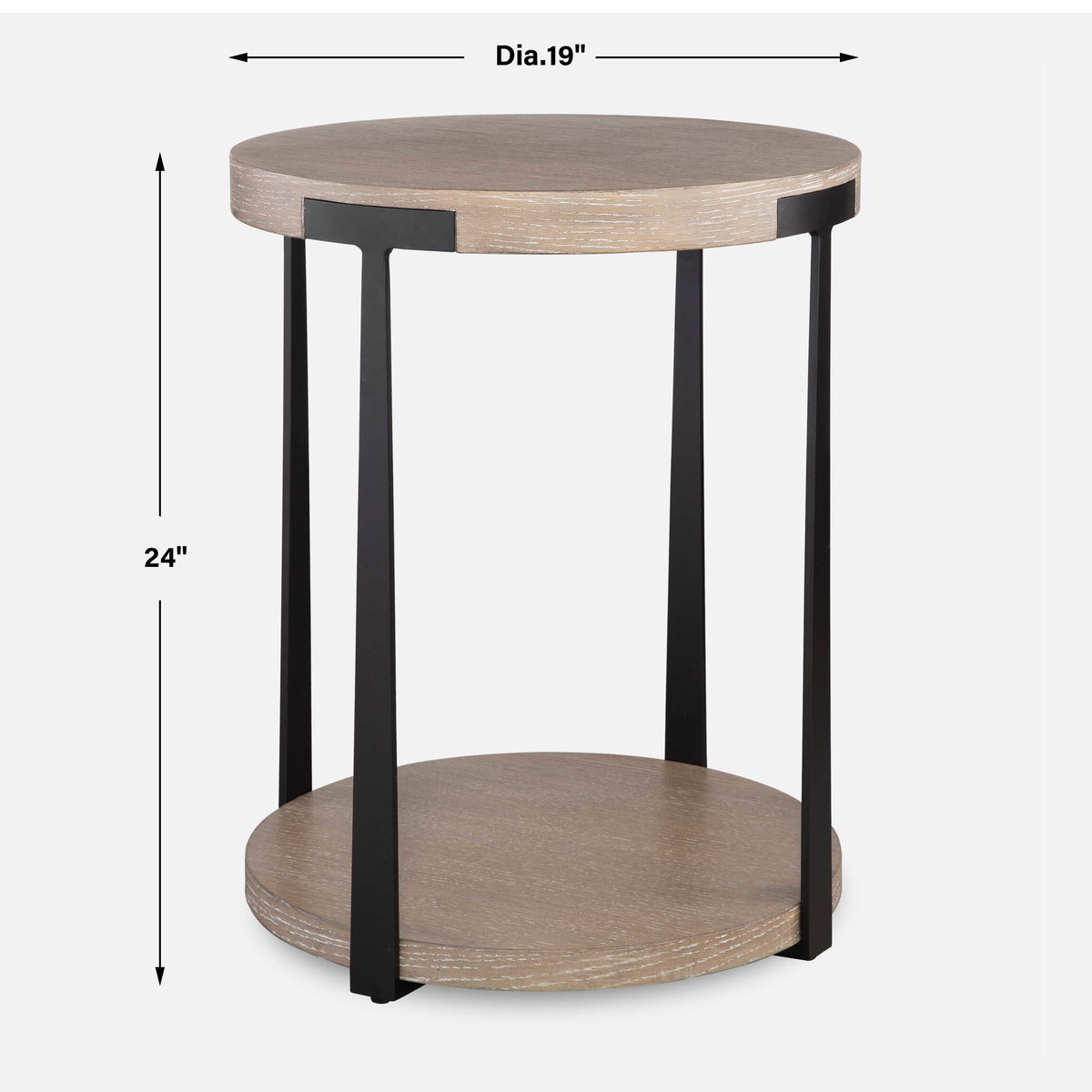 Palisade Natural Round Side Table, Side & End Table by Uttermost, 19" width x 24" height x 19" depth View 3