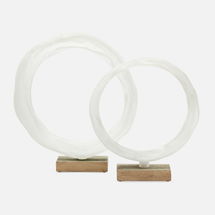 Online Designer Living Room ELDORIS, Object, S/2, White Swirled, Resin.