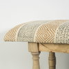Greenfield II 59L x 14W Patterned Tan Upholstered Wood Frame Accent Bench, Benche by Mercana, 59" length x 14" width x 19" height thumbnail 3