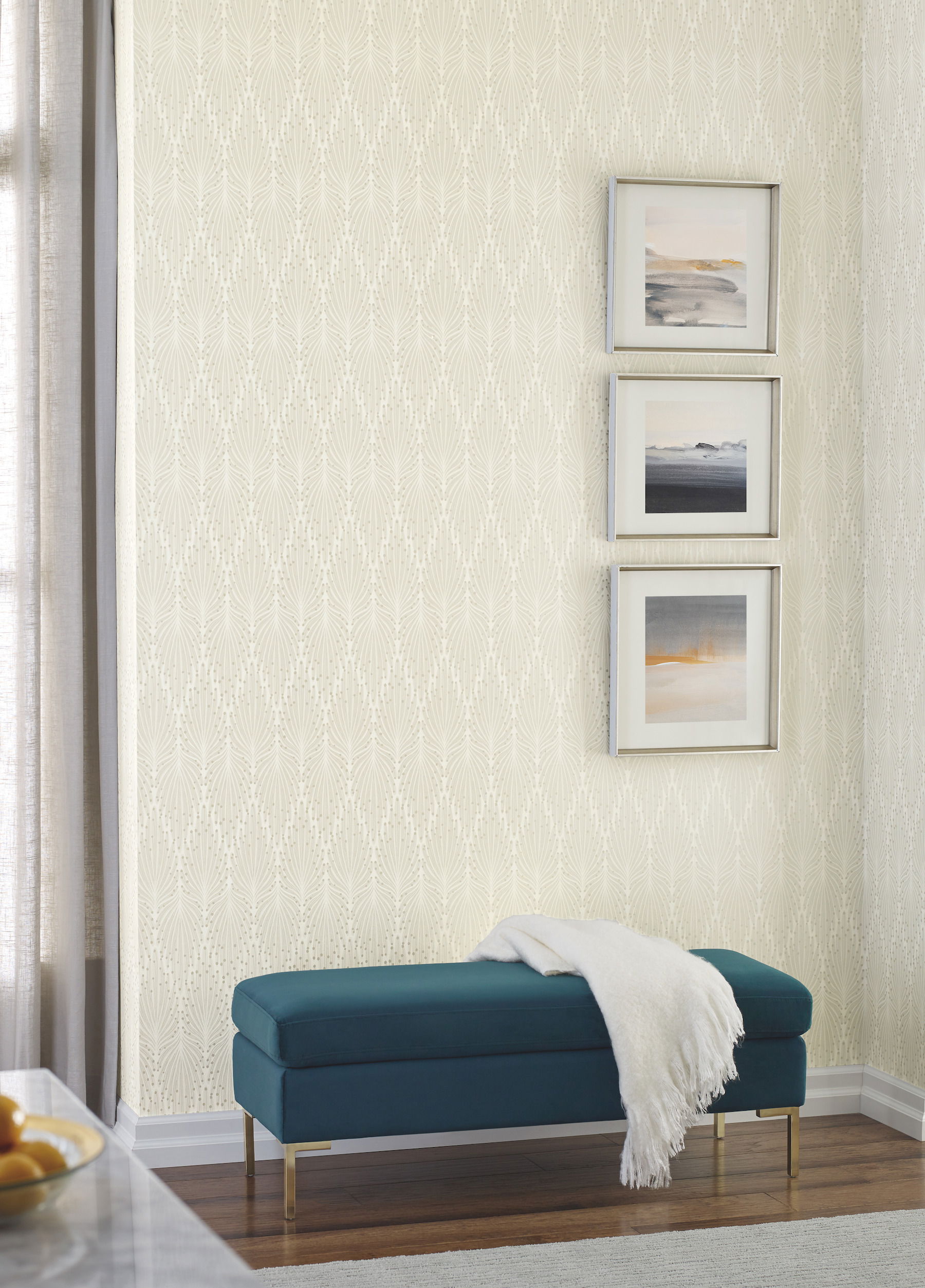 CafÃ© Society Cream Wallpaper, by York Wall, 27' length x 2'3" width x 0.02" depth View 2