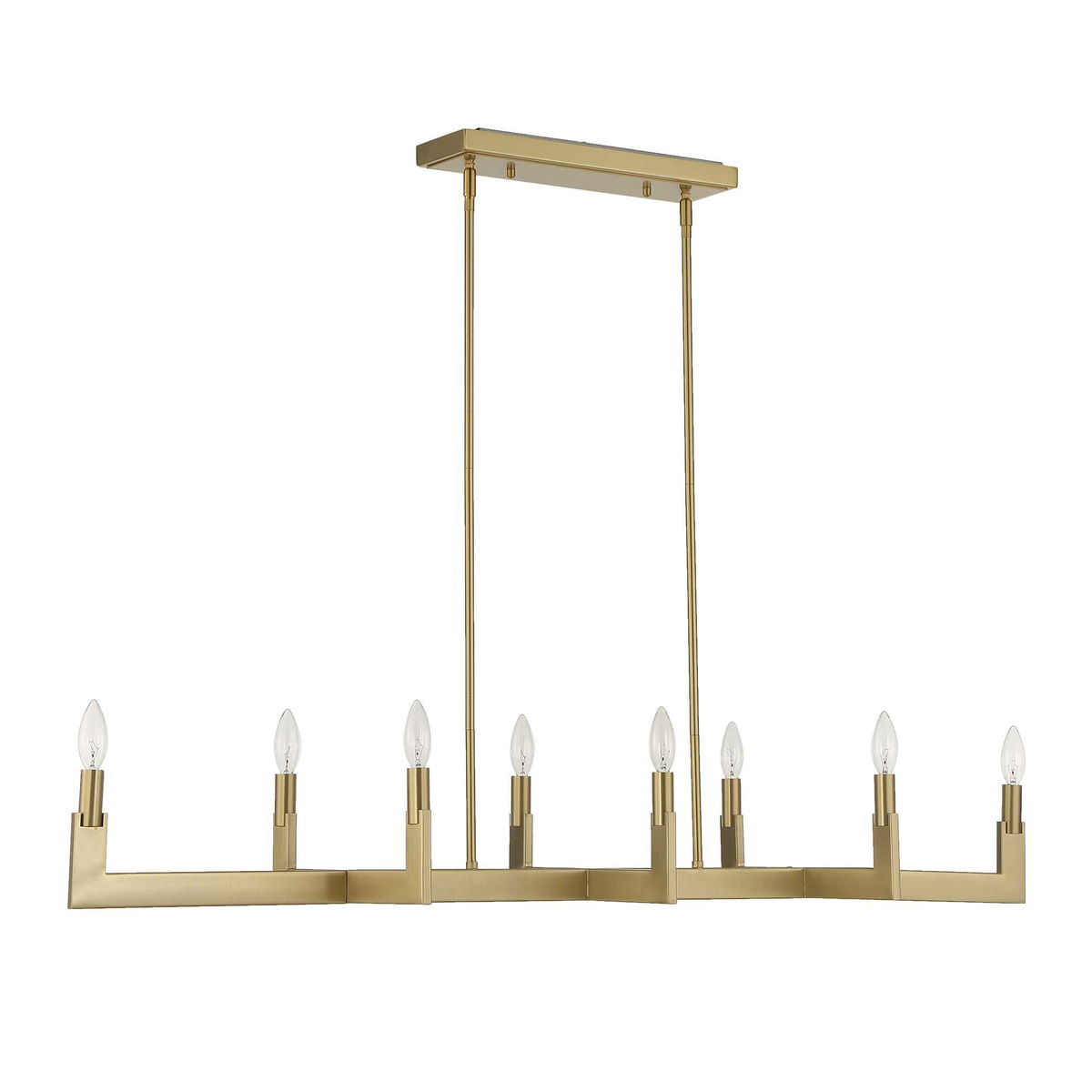 Cordoba 8 Light Linear Chandelier, Pendant by Uttermost, 51.5" width x 8.5" height x 14.25" depth View 3