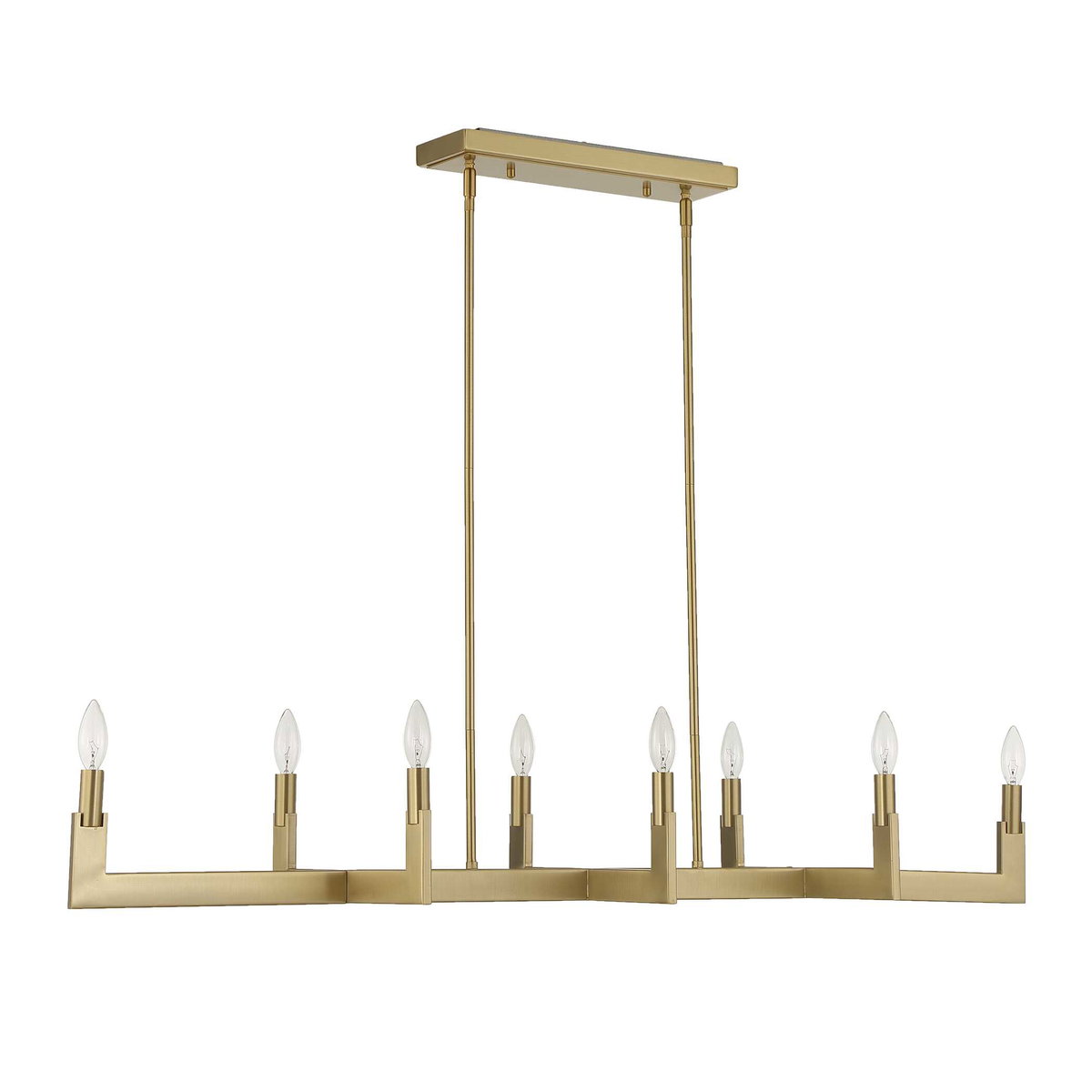 Cordoba 8 Light Linear Chandelier, Pendant by Uttermost, 51.5" width x 8.5" height x 14.25" depth View 3