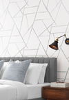 Intersect Silver Metallic Wallpaper thumbnail 1