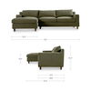 Hutton Left Sectional Olive, Sectional Sofa by Moe's Home, 100" width x 36.2" height x 29.8" depth thumbnail 10